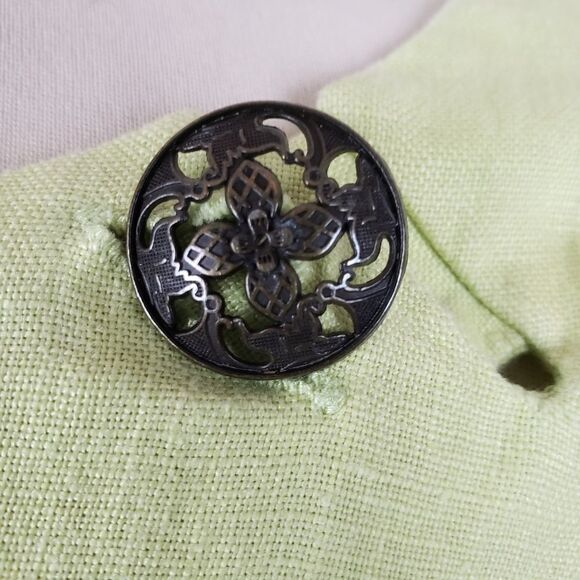 Orvis green linen cropped boxy fit top - Picture 7 of 7